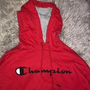 champion red hoodie